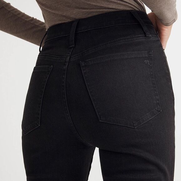 Madewell NWT Tall Skinny Flare Jeans Size 23T in Black Frost Wash - Picture 5 of 9